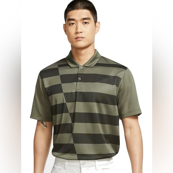 Nike Dri-FIT Vapor ‘Olive Green’ Men’s Graphic Golf Polo CL5921-222 - Picture 1 of 7